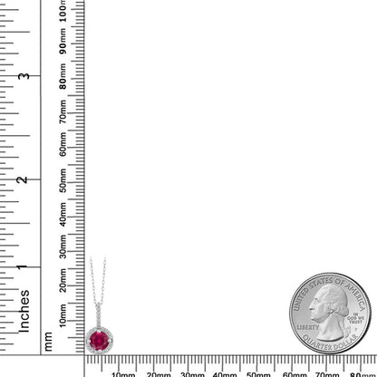 1.26カラット  シンセティック ルビー ネックレス   シルバー925  7月 誕生石