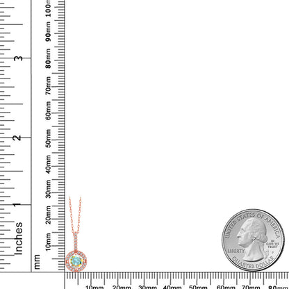 1.26カラット 天然石 ミスティックトパーズ ネックレス シルバー925 18金 ピンクゴールド 加工 11月 誕生石