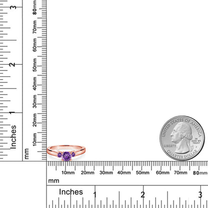 0.6カラット  天然 アメジスト リング 指輪   シルバー925 18金 ピンクゴールド 加工  2月 誕生石