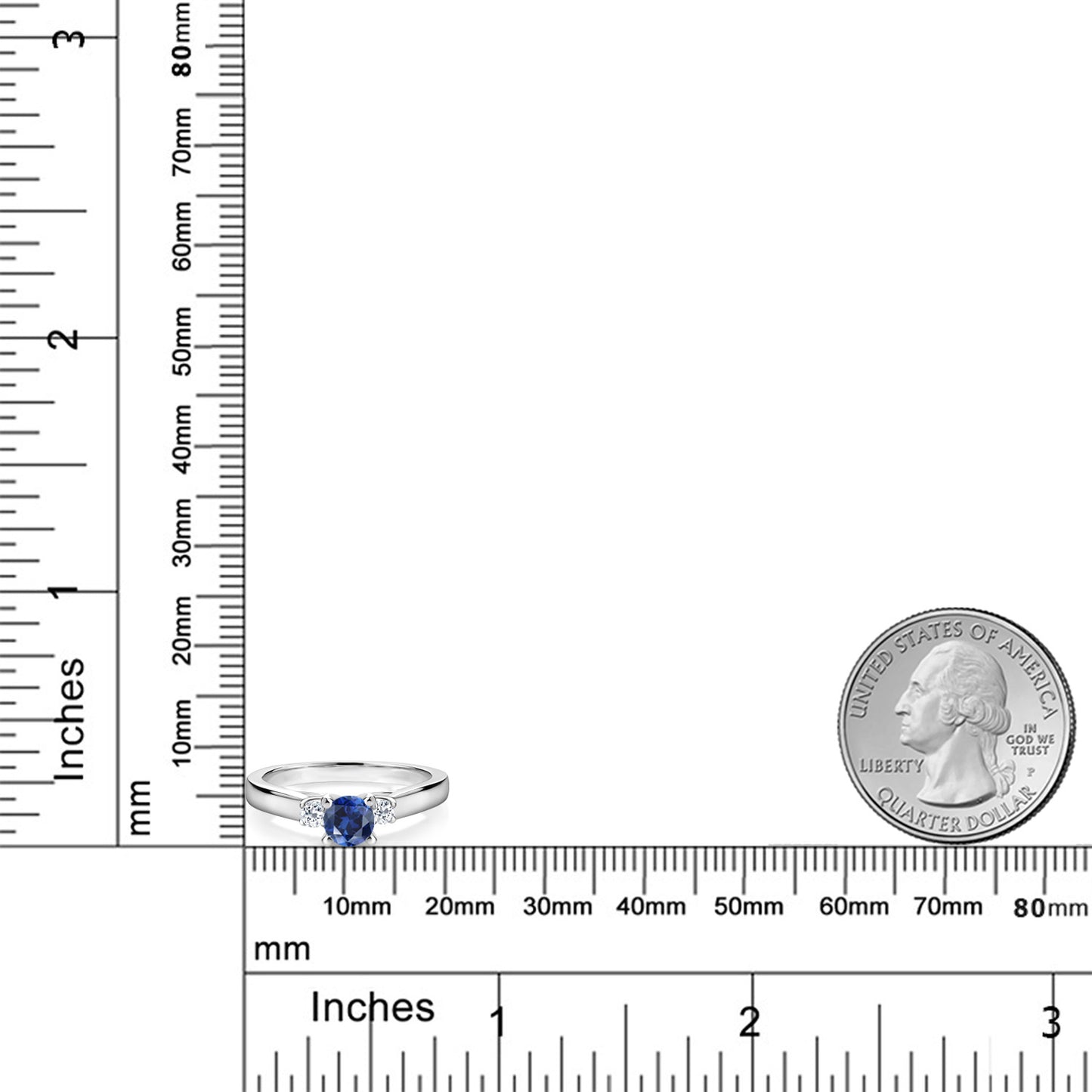 0.77カラット  シンセティック サファイア リング 指輪  天然 トパーズ シルバー925  9月 誕生石