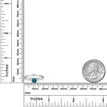 0.83カラット  天然 ロンドンブルートパーズ リング 指輪  ラボグロウンダイヤモンド シルバー925  11月 誕生石