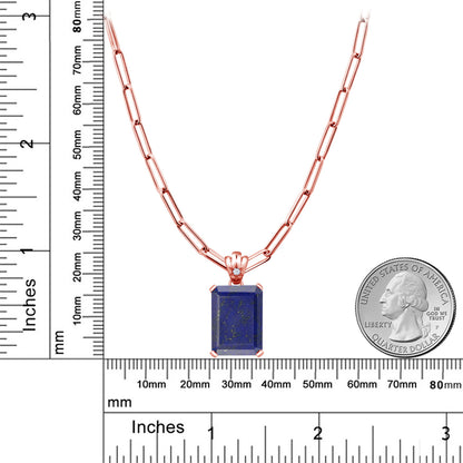 14.05カラット  天然石 ラピスラズリ ネックレス   シルバー925 18金 ピンクゴールド 加工  12月 誕生石