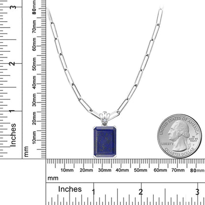 14.05カラット  天然石 ラピスラズリ ネックレス   シルバー925  12月 誕生石