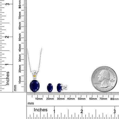 8.13カラット 天然 サファイア ネックレス ピアス セット シルバー925 9月 誕生石
