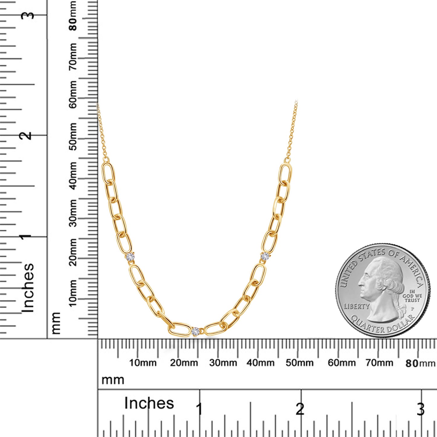 0.15カラット  シンセティック ホワイトサファイア ネックレス   シルバー925 18金 イエローゴールド 加工  9月 誕生石