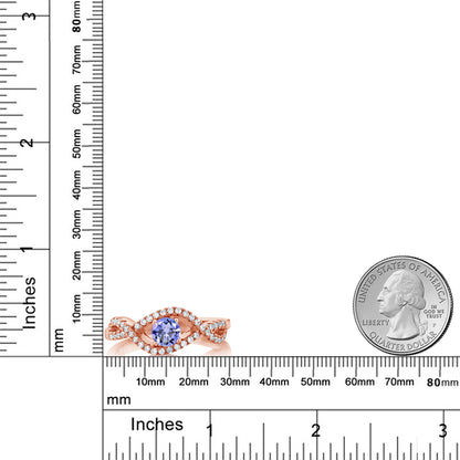 0.92カラット 天然石 タンザナイト リング 指輪 シルバー925 18金 ピンクゴールド 加工 12月 誕生石