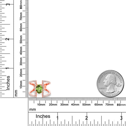 2.08カラット 天然石 ペリドット リング 指輪 シルバー925 18金 ピンクゴールド 加工 8月 誕生石