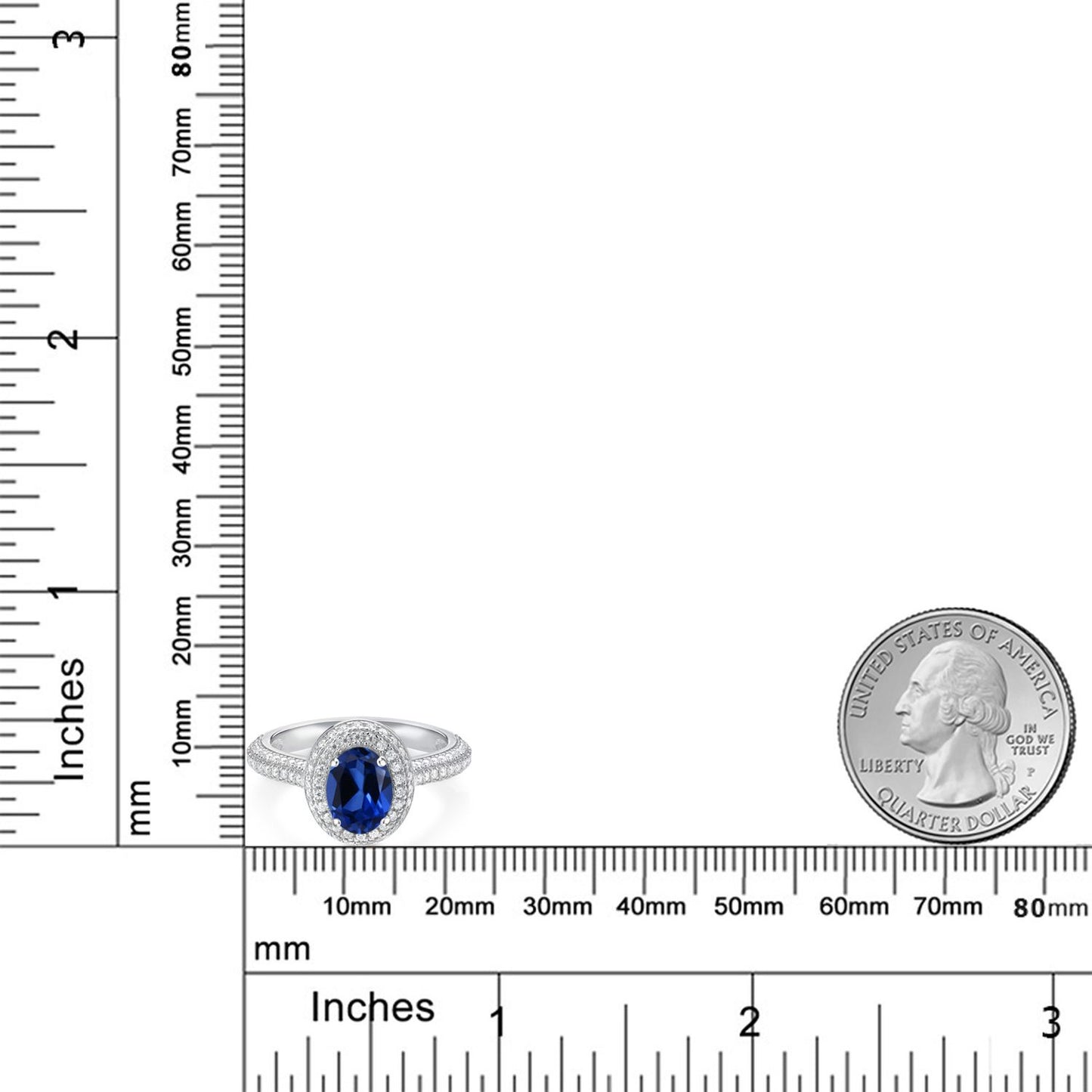 2.24カラット  シンセティック サファイア リング 指輪  モアサナイト シルバー925  9月 誕生石