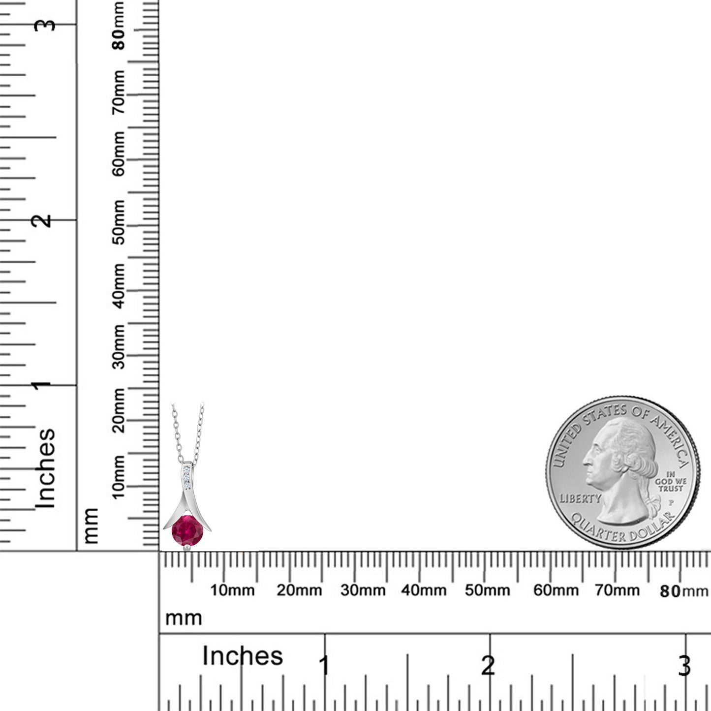 1.05カラット シンセティック ルビー ネックレス シルバー925 7月 誕生石