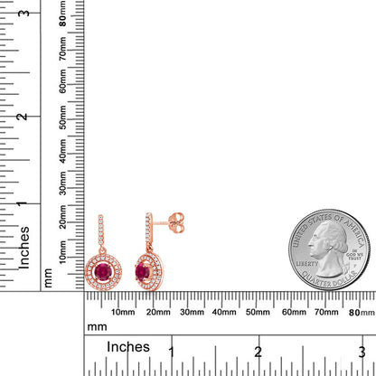 2.51カラット  シンセティック ルビー ピアス  モアサナイト シルバー925 18金 ピンクゴールド 加工  7月 誕生石