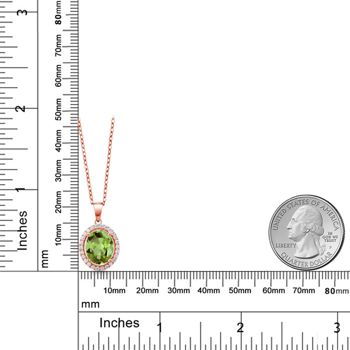 3.32カラット 天然石 ペリドット ネックレス モアサナイト シルバー925 18金 ピンクゴールド 加工 8月 誕生石