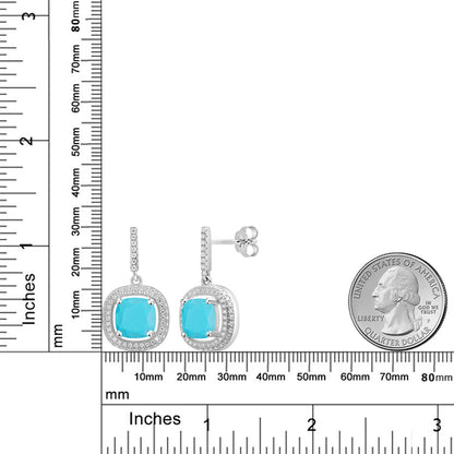 4.71カラット 天然石 ターコイズ ピアス モアサナイト シルバー925 12月 誕生石