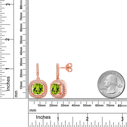 5.71カラット 天然石 ペリドット ピアス モアサナイト シルバー925 18金 ピンクゴールド 加工 8月 誕生石