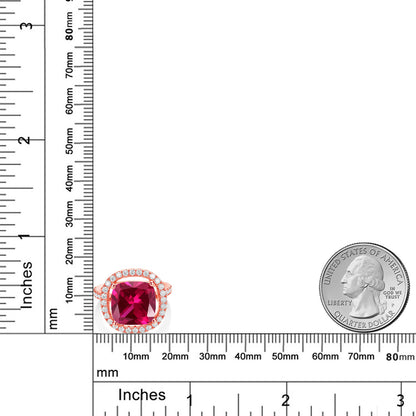 8.88カラット シンセティック ルビー リング 指輪 モアサナイト シルバー925 18金 ピンクゴールド 加工 7月 誕生石