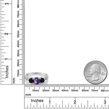 1.82カラット  天然 アメジスト リング 指輪  天然 オニキス シルバー925  2月 誕生石