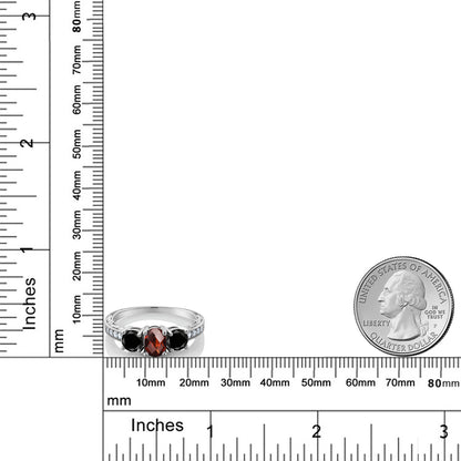 2.22カラット  天然 ガーネット リング 指輪  天然 ブラックダイヤモンド シルバー925  1月 誕生石