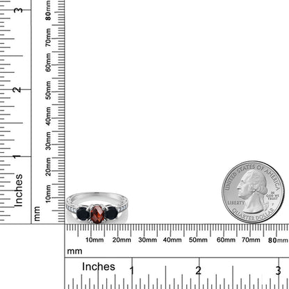 2.07カラット  天然 ガーネット リング 指輪  天然 オニキス シルバー925  1月 誕生石