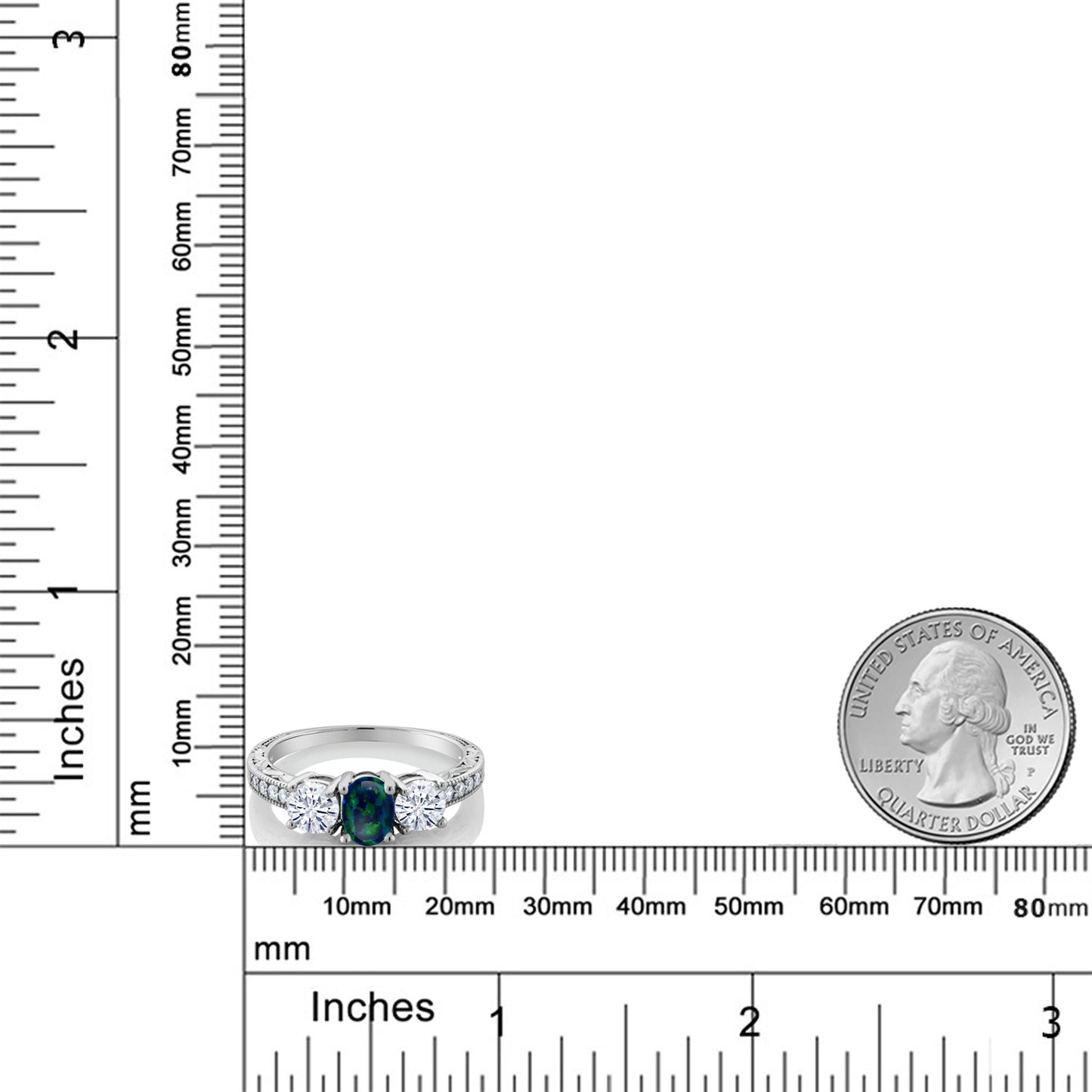 1.75カラット  シミュレイテッド グリーンオパール リング 指輪  モアサナイト シルバー925  10月 誕生石