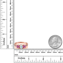 画像をギャラリービューアに読み込む, 1.87カラット  天然 アクアマリン リング 指輪  ピンク モアサナイト シルバー925 18金 ピンクゴールド 加工  3月 誕生石
