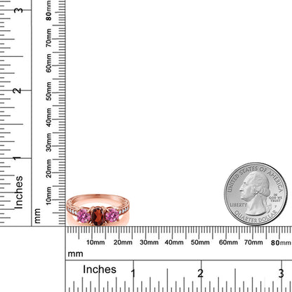 1.99カラット  天然 ガーネット リング 指輪  ピンク モアサナイト シルバー925 18金 ピンクゴールド 加工  1月 誕生石
