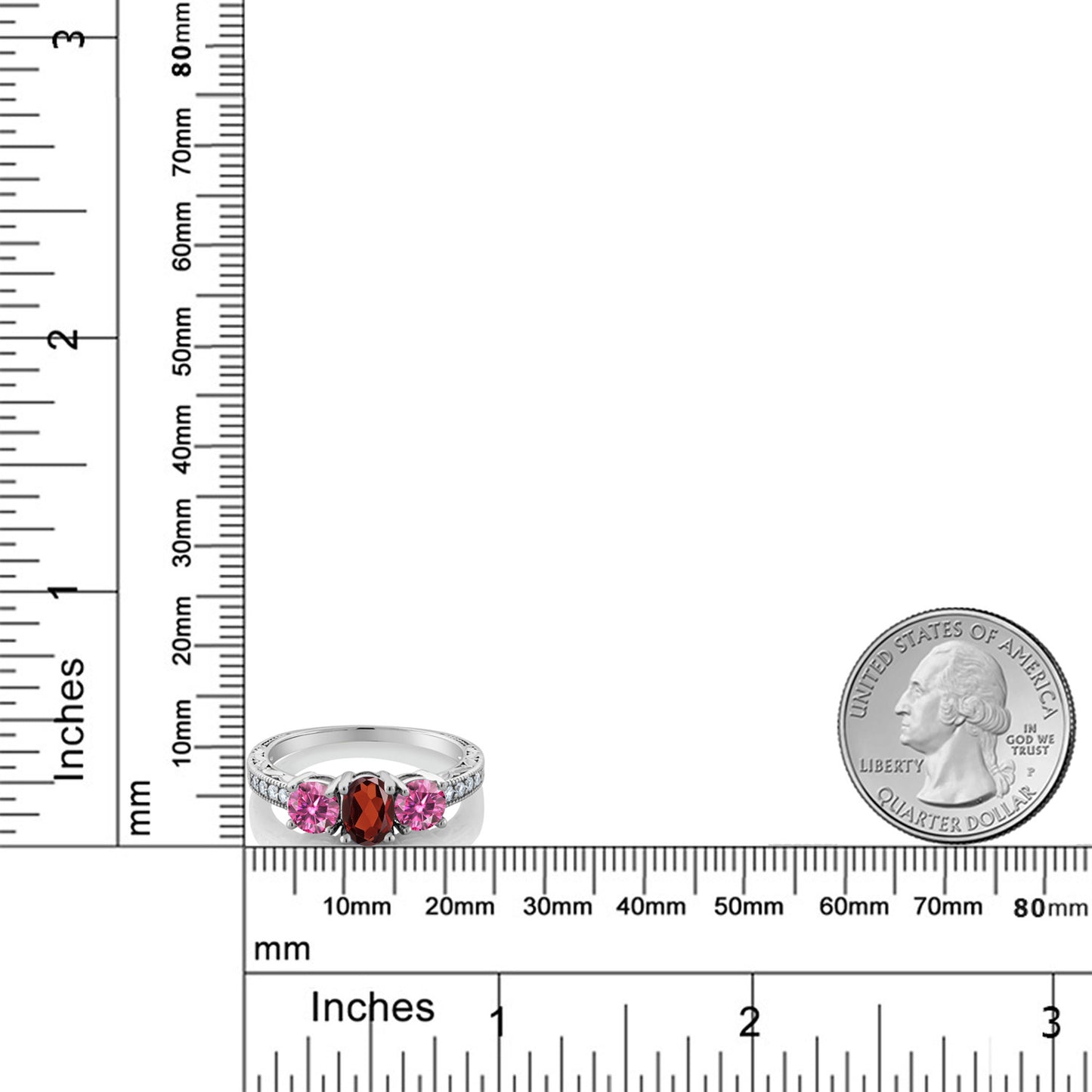 1.99カラット  天然 ガーネット リング 指輪  ピンク モアサナイト シルバー925  1月 誕生石
