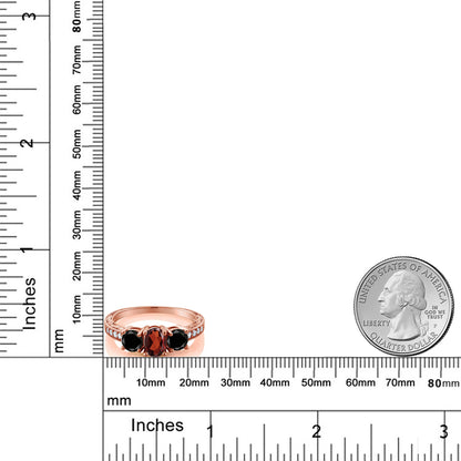 2.09カラット  天然 ガーネット リング 指輪  天然 ブラックダイヤモンド シルバー925 18金 ピンクゴールド 加工  1月 誕生石