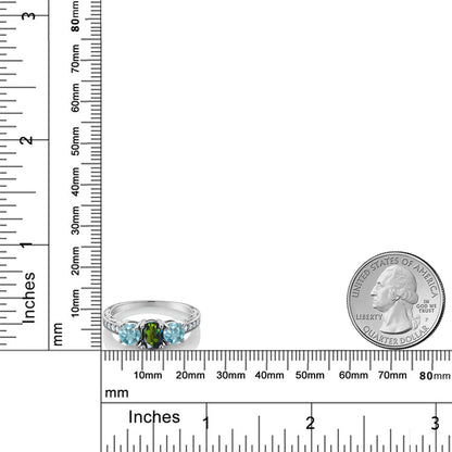 2.62カラット  天然 ミスティックトパーズ  リング 指輪  天然石 ブルージルコン シルバー925  11月 誕生石