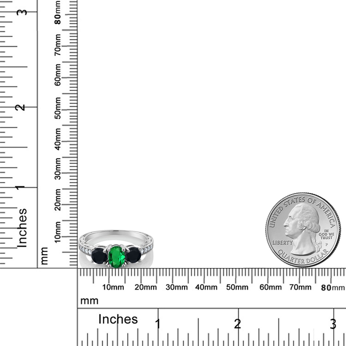 1.67カラット  ナノエメラルド リング 指輪  天然 オニキス シルバー925  5月 誕生石