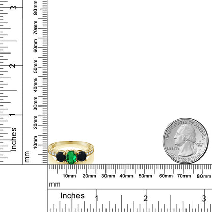 1.67カラット  ナノエメラルド リング 指輪  天然 オニキス シルバー925 18金 イエローゴールド 加工  5月 誕生石