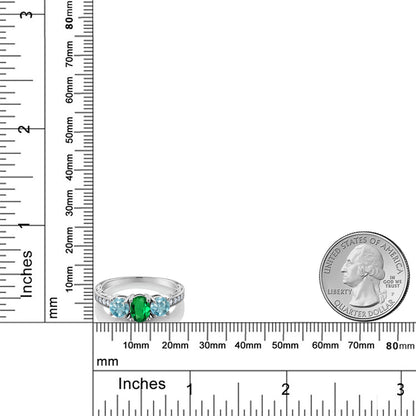 2.42カラット  ナノエメラルド リング 指輪  天然石 ブルージルコン シルバー925  5月 誕生石