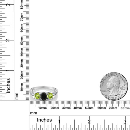 1.92カラット  天然 オニキス リング 指輪  天然石 ペリドット シルバー925  8月 誕生石