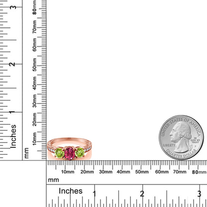 2.07カラット 天然 ピンクトルマリン リング 指輪 天然石 ペリドット シルバー925 18金 ピンクゴールド 加工 10月 誕生石