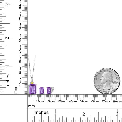 3.57カラット  天然 アメジスト ネックレス ピアス セット   シルバー925  2月 誕生石