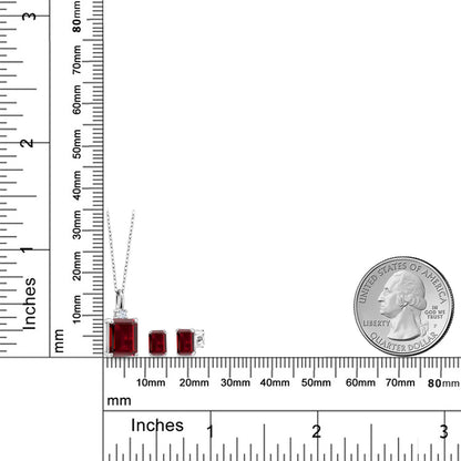 4.24カラット 天然 ガーネット ネックレス ピアス セット シルバー925 1月 誕生石