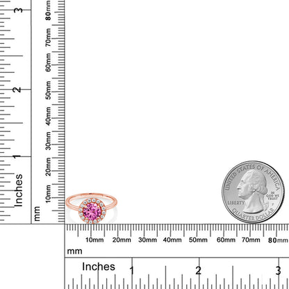 1.9カラット シンセティック ピンクサファイア リング 指輪 モアサナイト シルバー925 18金 ピンクゴールド 加工 9月 誕生石