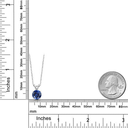 2.5カラット シンセティック サファイア ネックレス シルバー925 9月 誕生石