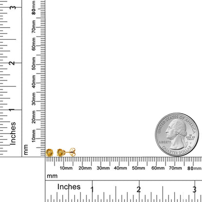 0.51カラット 天然 シトリン ピアス シルバー925 18金 イエローゴールド 加工 11月 誕生石
