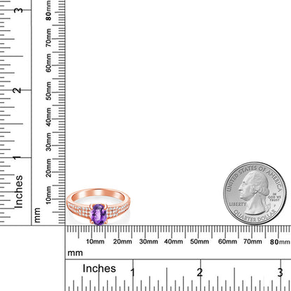1.68カラット 天然 アメジスト リング 指輪 シルバー925 18金 ピンクゴールド 加工 2月 誕生石