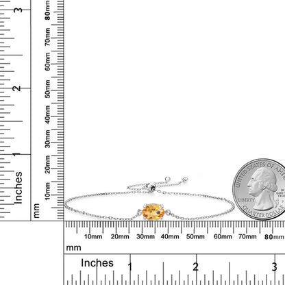 1.25カラット 天然 シトリン ブレスレット シルバー925 11月 誕生石