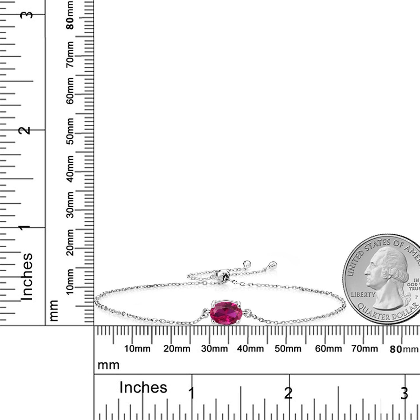 1.35カラット シンセティック ルビー ブレスレット シルバー925 7月 誕生石