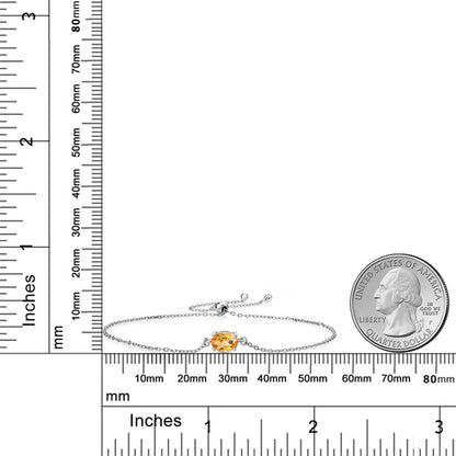 0.73カラット 天然 シトリン ブレスレット シルバー925 11月 誕生石