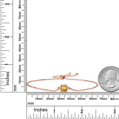 0.93カラット 天然 シトリン ブレスレット シルバー925 18金 ピンクゴールド 加工 11月 誕生石