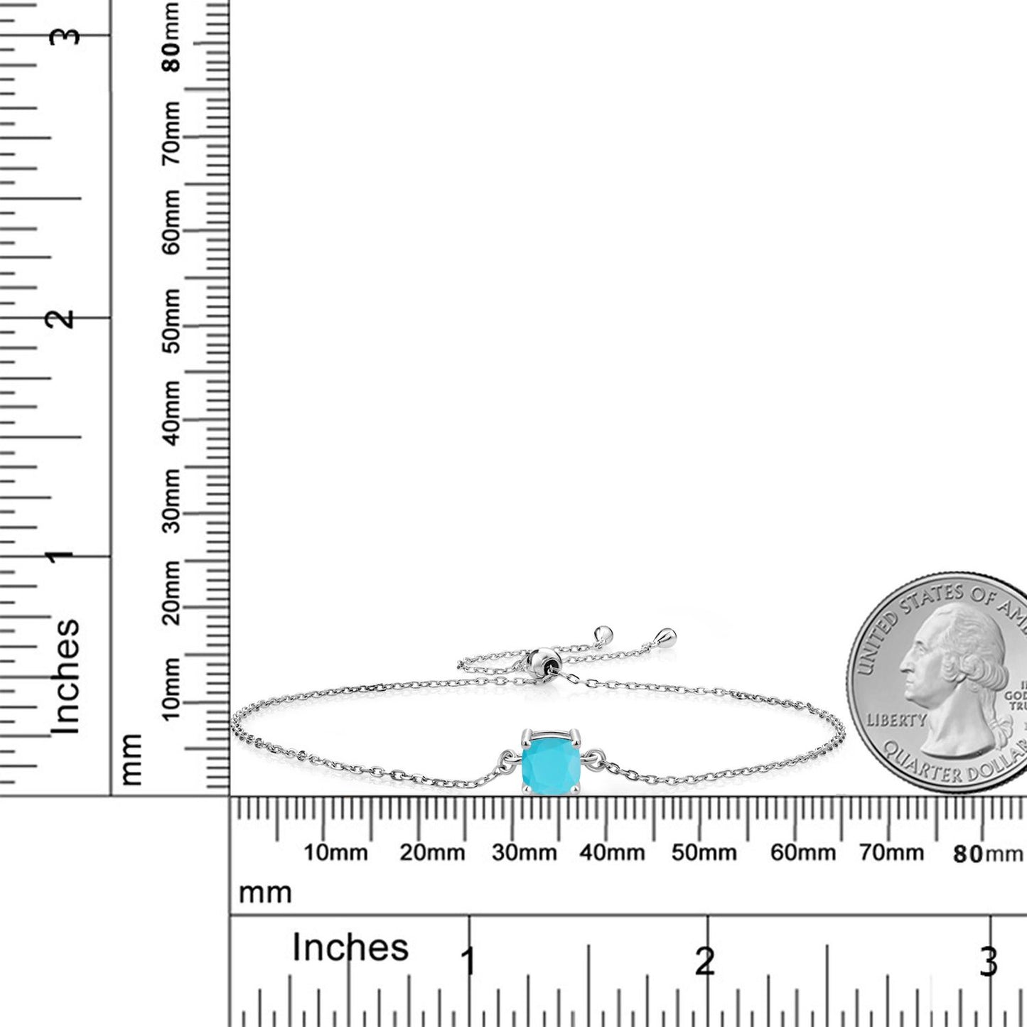 0.9カラット 天然石 ターコイズ ブレスレット シルバー925 12月 誕生石