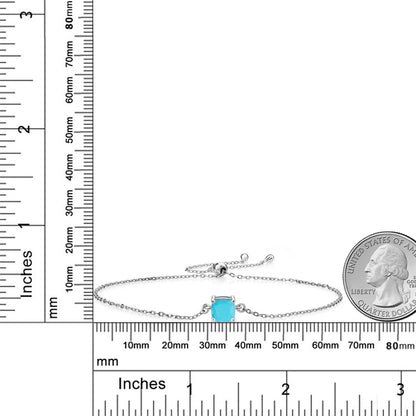 0.9カラット 天然石 ターコイズ ブレスレット シルバー925 12月 誕生石