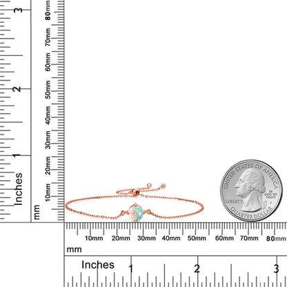 1カラット  シミュレイテッド ホワイトオパール ブレスレット   シルバー925 18金 ピンクゴールド 加工  10月 誕生石