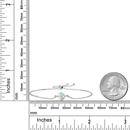 1カラット  シミュレイテッド ホワイトオパール ブレスレット   シルバー925  10月 誕生石
