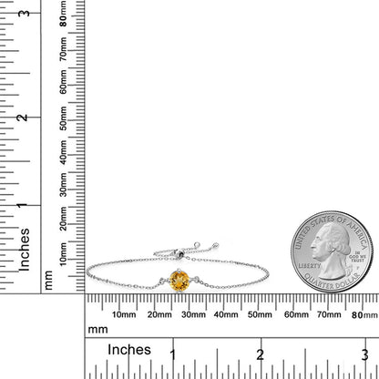 0.8カラット  天然 シトリン ブレスレット   シルバー925  11月 誕生石