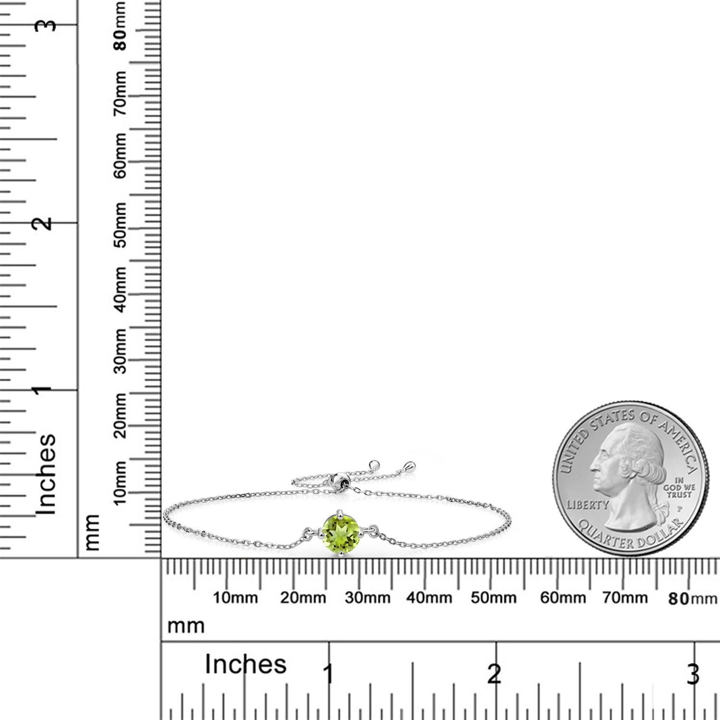 1カラット  天然石 ペリドット ブレスレット   シルバー925  8月 誕生石