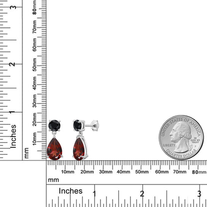 8.64カラット 天然 ガーネット ピアス 天然 ブラックサファイア シルバー925 1月 誕生石