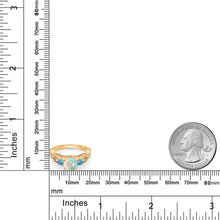 画像をギャラリービューアに読み込む, 1.57カラット  シミュレイテッド ホワイトオパール リング 指輪  天然 スイスブルートパーズ シルバー925 18金 イエローゴールド 加工  10月 誕生石
